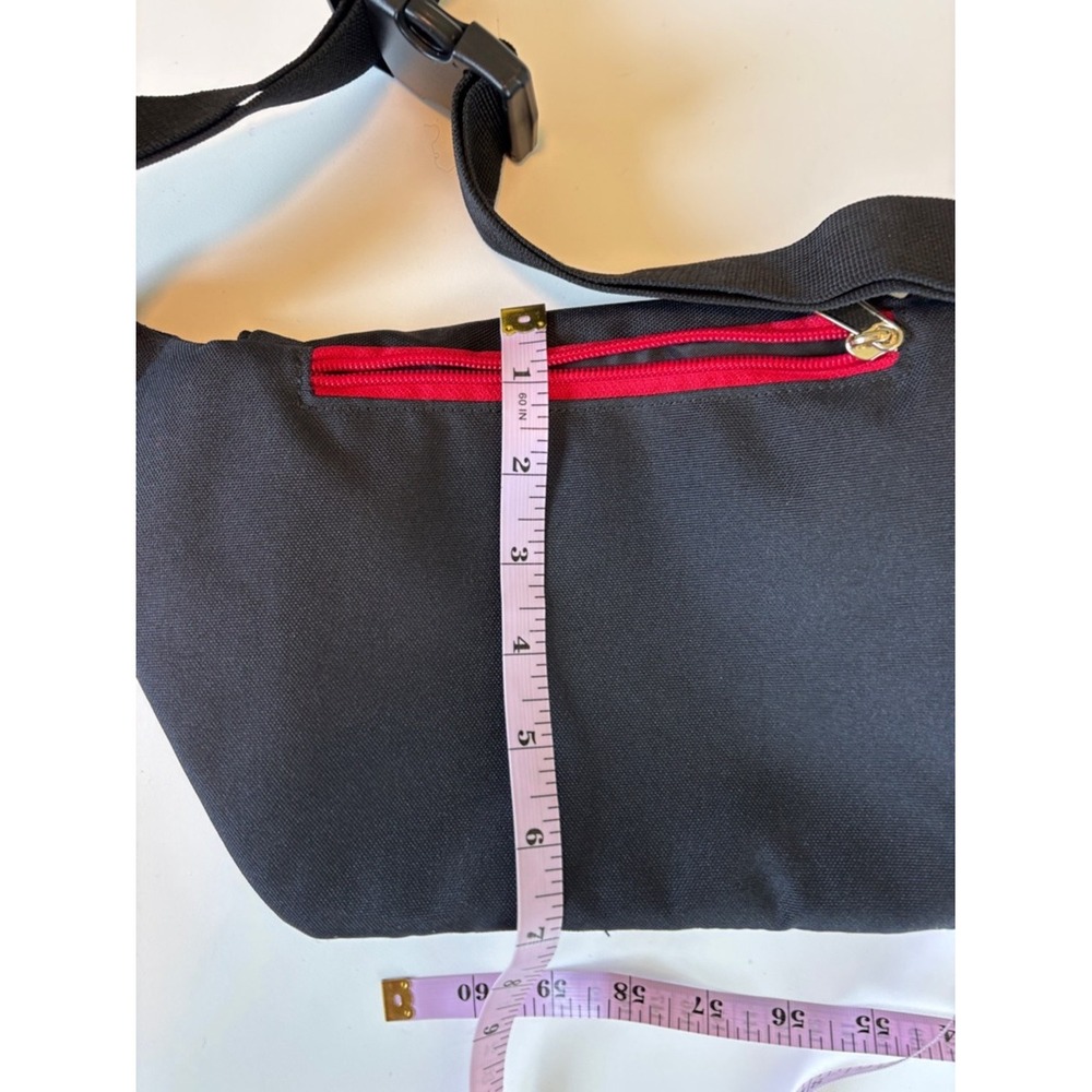 Disney Minnie Mouse Black Waist Bag Red Polka Dot Bow Like New Travel Light Cute - Picture 9 of 9
